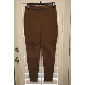 Zenana high waisted moto leggings in light brown size XL